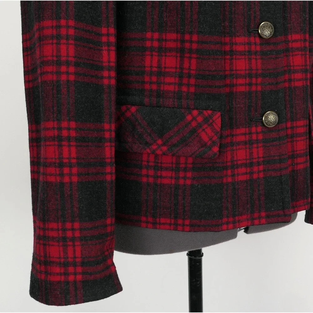 VTG Pendleton Traveller Buffalo Plaid Virgin Wool Shirt Jacket S/M True '50s VTG - Picture 5 of 13